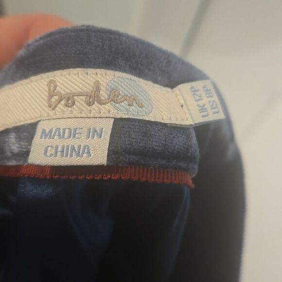Elegant Boden Blue Velvet Skirt - Picture 7 of 7